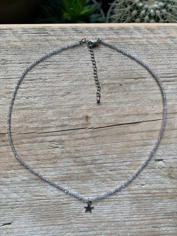 Collier en pierres naturelles Labradorite pendentif étoile – Image 3