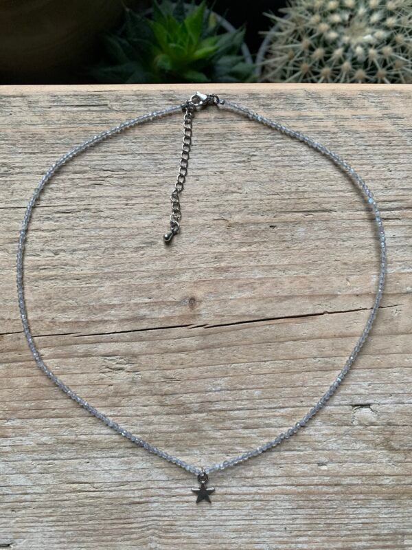 Collier en pierres naturelles Labradorite pendentif étoile – Image 2