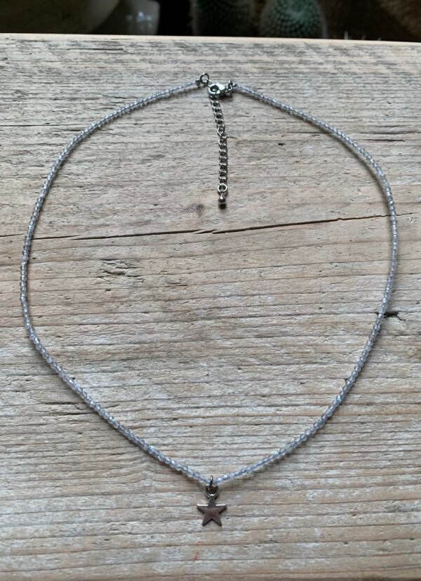 Collier en pierres naturelles Labradorite pendentif étoile – Image 4
