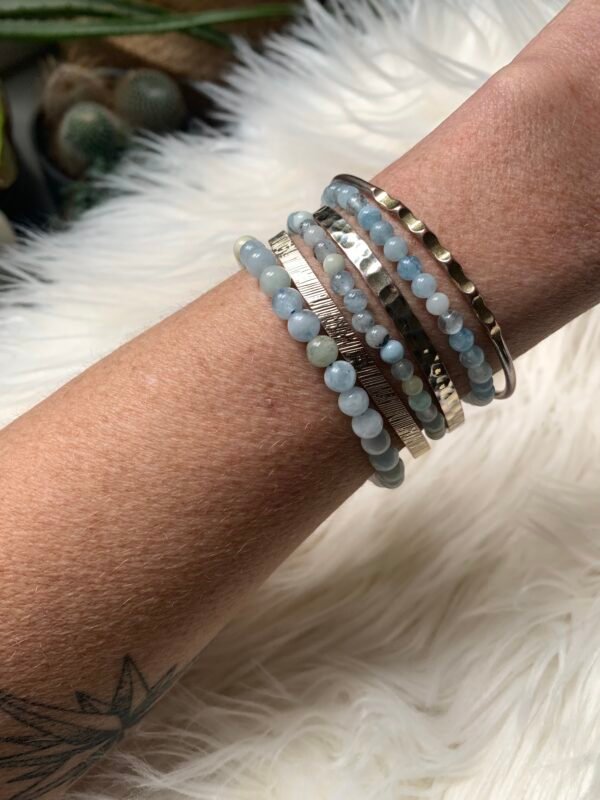 Bracelet en pierres naturelles Aigue Marine Multicolore – Image 7