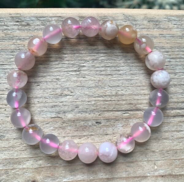 Bracelet en pierres naturelles Agate Fleur 8 mm