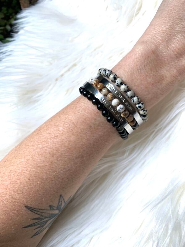 Manchette bracelets en pierres naturelles « Ancrage et protection » – Image 11