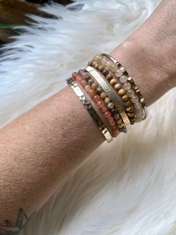 Manchette bracelets en pierres naturelles Vitalité et Optimisme – Image 9