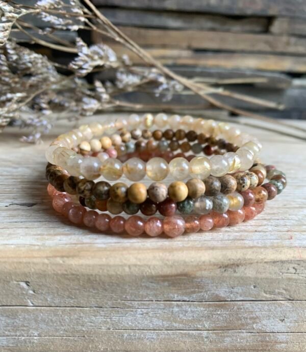Manchette bracelets en pierres naturelles Vitalité et Optimisme – Image 2