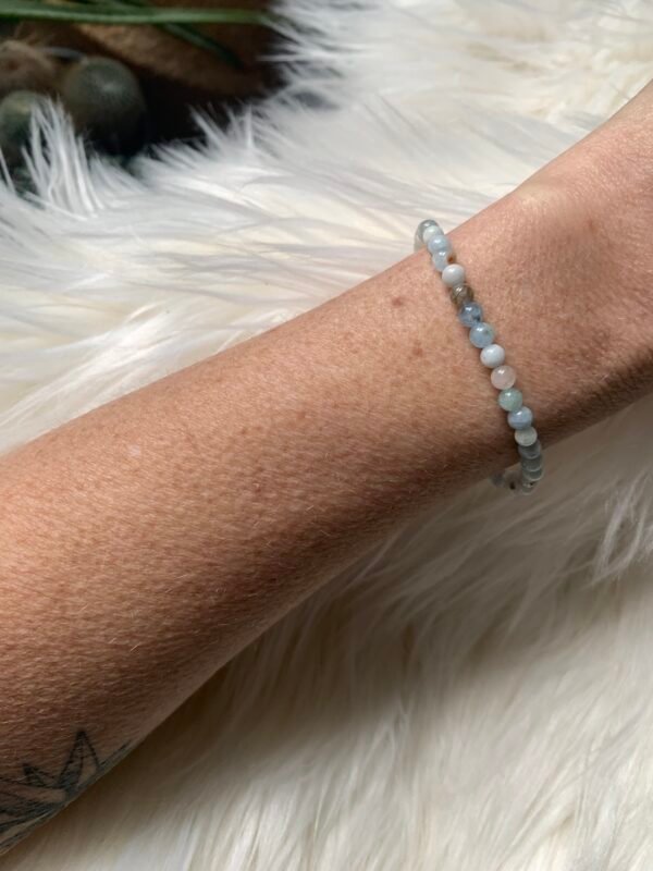 Bracelet en pierres naturelles Aigue Marine Multicolore 4 mm – Image 5