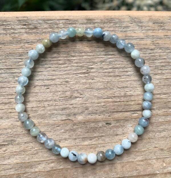 Bracelet en pierres naturelles Aigue Marine Multicolore 4 mm