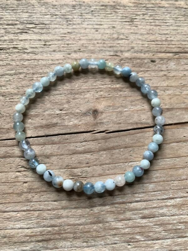 Bracelet en pierres naturelles Aigue Marine Multicolore 4 mm – Image 7