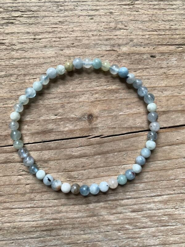 Bracelet en pierres naturelles Aigue Marine Multicolore 4 mm – Image 6