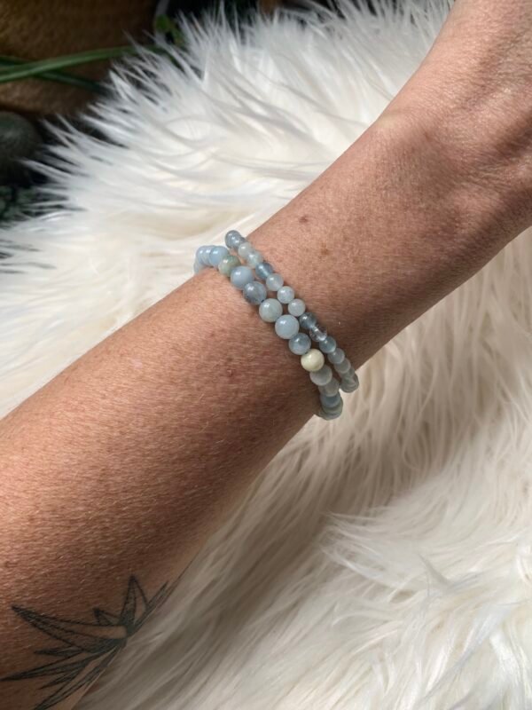 Bracelet en pierres naturelles Aigue Marine Multicolore 4 mm – Image 4