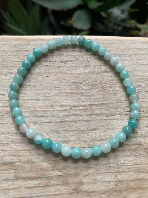 Bracelet en pierre naturelle Amazonite du Pérou 4 mm – Image 3