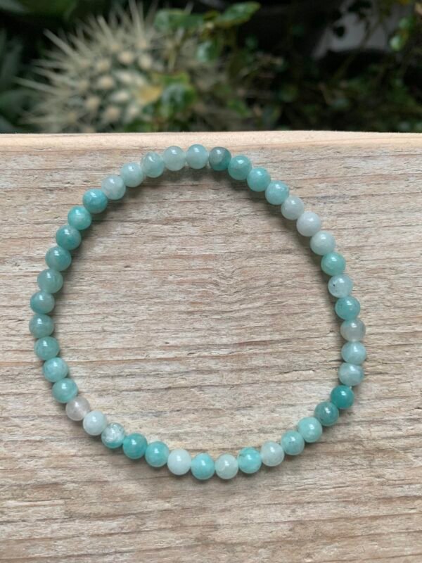 Bracelet en pierre naturelle Amazonite du Pérou 4 mm – Image 2