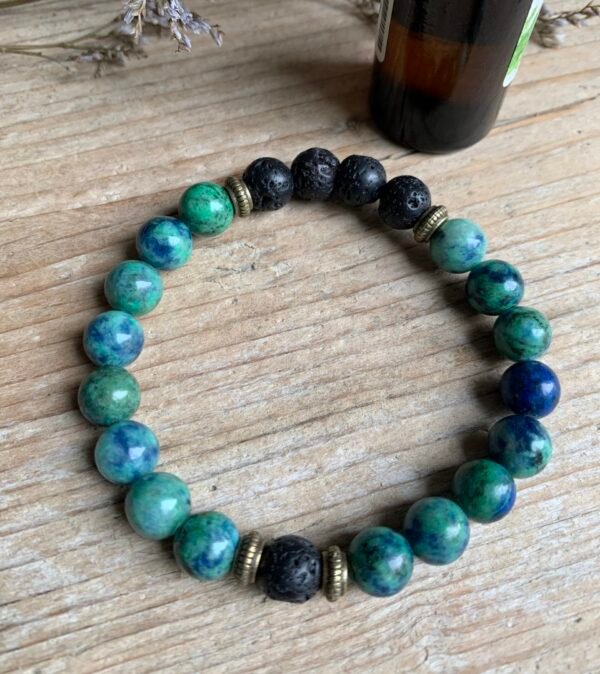 Bracelet en pierres naturelles Aroma Azurite Malachite