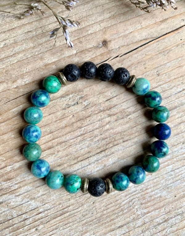 Bracelet en pierres naturelles Aroma Azurite Malachite – Image 7