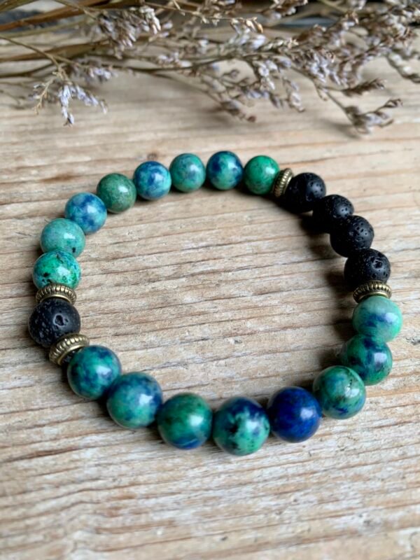 Bracelet en pierres naturelles Aroma Azurite Malachite – Image 6