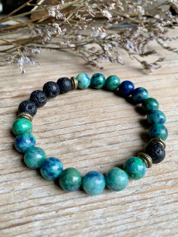 Bracelet en pierres naturelles Aroma Azurite Malachite – Image 5