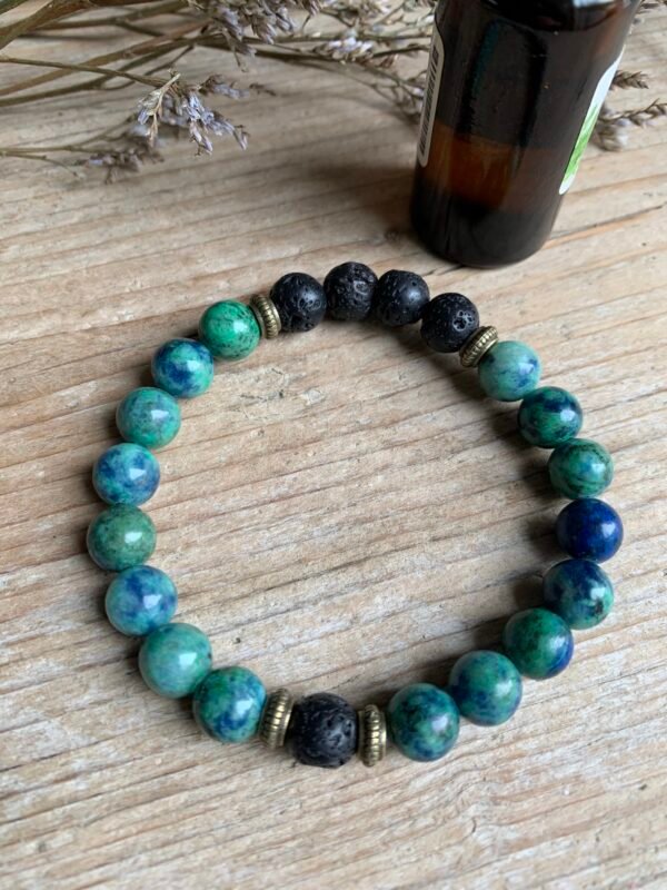 Bracelet en pierres naturelles Aroma Azurite Malachite – Image 2