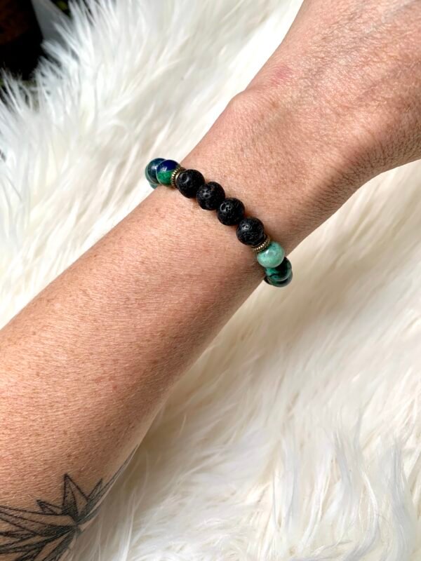 Bracelet en pierres naturelles Aroma Azurite Malachite – Image 4