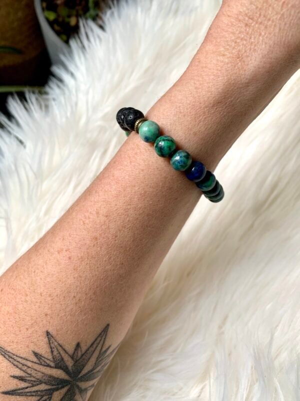 Bracelet en pierres naturelles Aroma Azurite Malachite – Image 3